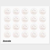 Minimalistisch Modern Floral Sketch Elegant Weddin Ronde Sticker (Vel)
