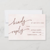 Minimalistisch Modern Floral Sketch Elegant Weddin RSVP Kaartje (Voorkant)