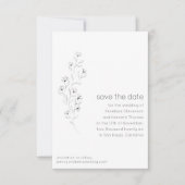 Minimalistisch Modern Floral Sketch Elegant Weddin Save The Date (Voorkant)