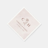 Minimalistisch Modern Floral Sketch Elegant Weddin Servet (Hoek)