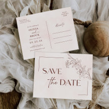 Minimalistisch Modern Floral Sketch Elegant Weddin