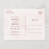 Minimalistisch Modern Floral Sketch Elegant Weddin Uitnodiging Briefkaart (Achterkant)