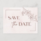 Minimalistisch Modern Floral Sketch Elegant Weddin Uitnodiging Briefkaart (Voorkant)