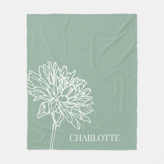 Minimalistisch modern Floral Sketch Home Fleece Deken (Voorkant)