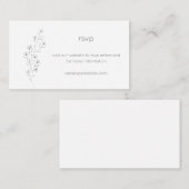 Minimalistisch modern Floral Sketch Wedding RSVP Informatiekaartje (Voorkant / Achterkant)