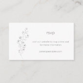 Minimalistisch modern Floral Sketch Wedding RSVP Informatiekaartje (Voorkant)
