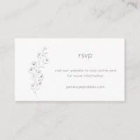 Minimalistisch modern Floral Sketch Wedding RSVP