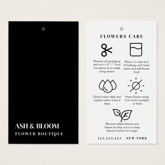 Minimalistisch Modern Flowers Care Bloemist Hang L Visitekaartje (Voorkant /achterkant)