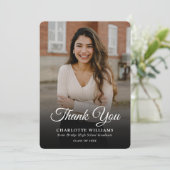 Minimalistisch modern foto Afstuderen Bedankkaart (Staand voorkant)