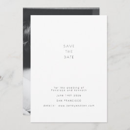 Minimalistisch modern foto Elegant White Wedding Save The Date