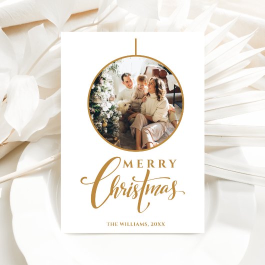 Minimalistisch modern foto kerst feestdagenkaart