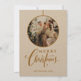 Minimalistisch Modern Foto Kerstmis Feestdagenkaart