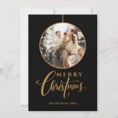 Minimalistisch Modern Foto Kerstmis Feestdagenkaart (Voorkant)