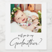 Minimalistisch modern foto peetmoeder voorstel wijn etiket (Enkel label)