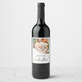 Minimalistisch modern foto peetmoeder voorstel wijn etiket (Voorkant)