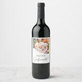 Minimalistisch modern foto peetouders voorstel wijn etiket (Voorkant)