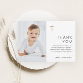 Minimalistisch modern fotobaptisme bedankkaart