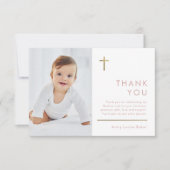 Minimalistisch modern fotobaptisme bedankkaart (Voorkant)