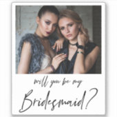 Minimalistisch modern fotobriefvormig voorstel sticker (Voorkant)