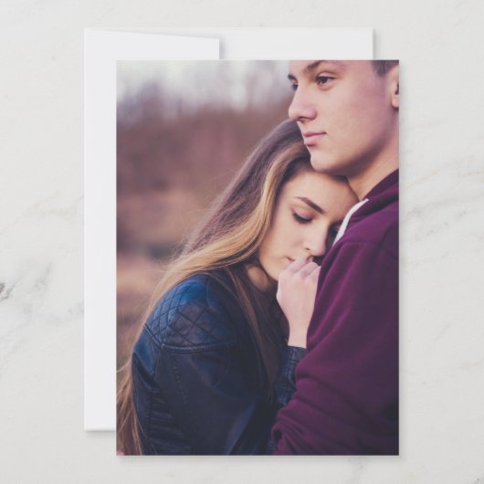 Minimalistisch modern fotohuwelijk kaart (Achterkant)