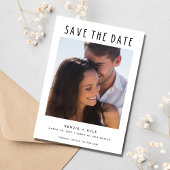 Minimalistisch modern fotohuwelijk save the date