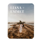 Minimalistisch modern fotohuwelijk sparen de datum magneet (Verticaal)