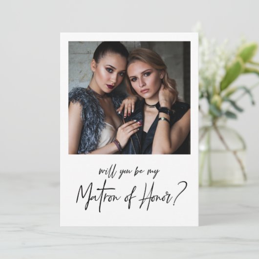 Minimalistisch modern fotomatron van het Honor-voo Kaart (Staand voorkant)