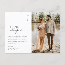 Minimalistisch modern fotoweddenschap Hartelijk da Briefkaart