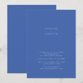 Minimalistisch modern  Frans blauw huwelijk Kaart (Voorkant / Achterkant)