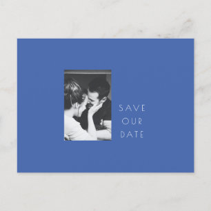 Minimalistisch Modern French Blue Photo Save the D Briefkaart