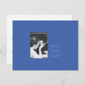Minimalistisch Modern French Blue Photo Save the D Briefkaart (Voorkant / Achterkant)