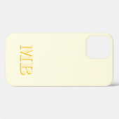 Minimalistisch modern geel Initiaal monogram Case-Mate iPhone Case (Achterkant (horizontaal))