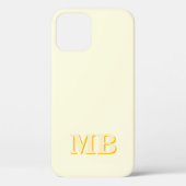 Minimalistisch modern geel Initiaal monogram Case-Mate iPhone Case (Achterkant)