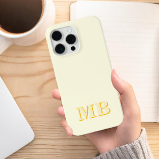 Minimalistisch modern geel Initiaal monogram Case-Mate iPhone Case
