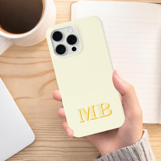 Minimalistisch modern geel Initiaal monogram Case-Mate iPhone Case