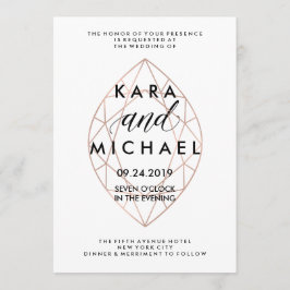 Minimalistisch modern Geometric Diamond Weddenscha Kaart