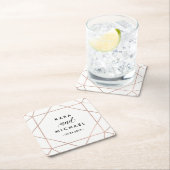 Minimalistisch modern Geometric Diamond Weddenscha Kartonnen Onderzetters (Insitu)