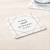 Minimalistisch modern Geometric Diamond Weddenscha Kartonnen Onderzetters (Schuin)