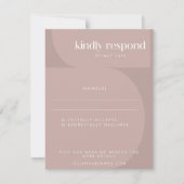 Minimalistisch modern Geometric Dusty Mauve Weddin RSVP Kaartje (Voorkant)