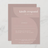 Minimalistisch modern Geometric Dusty Mauve Weddin RSVP Kaartje (Voorkant / Achterkant)