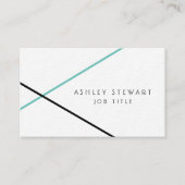 Minimalistisch modern Geometrisch Blauwgroen Visitekaartje (Voorkant)