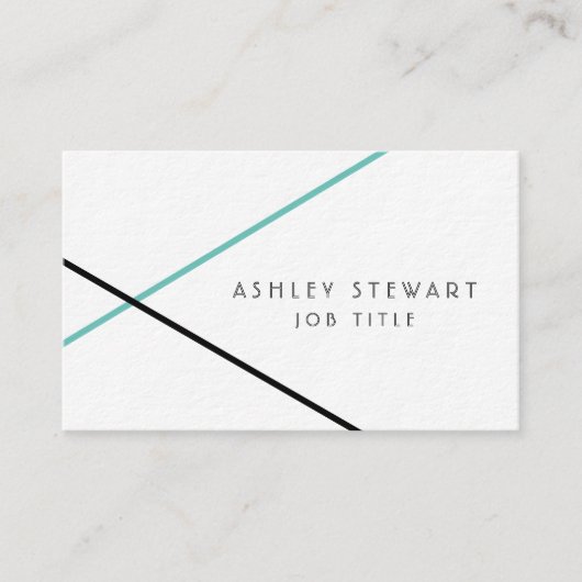 Minimalistisch modern Geometrisch Blauwgroen Visitekaartje (Voorkant)
