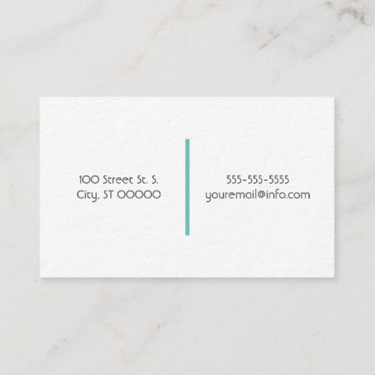 Minimalistisch modern Geometrisch Blauwgroen Visitekaartje (Achterkant)