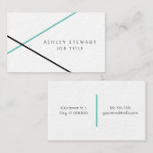 Minimalistisch modern Geometrisch Blauwgroen Visitekaartje (Voorkant / Achterkant)