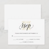 Minimalistisch modern Geometrisch Diamond Faux Gol RSVP Kaartje (Voorkant / Achterkant)