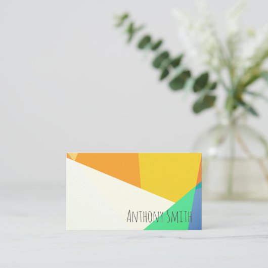 minimalistisch modern geometrisch kleurrijk gebrui visitekaartje (Staand voorkant)