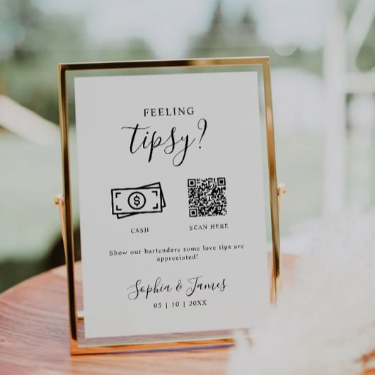 Minimalistisch Modern gevoel Tipsy Teken Tip Barte Kaart