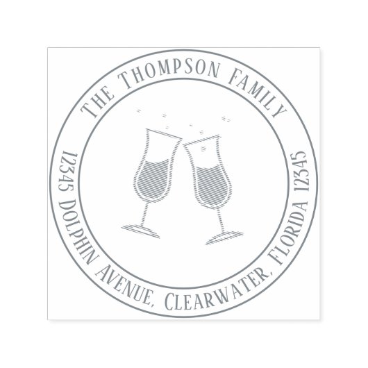 Minimalistisch modern glansglas  zelfinktende stempel (Design)