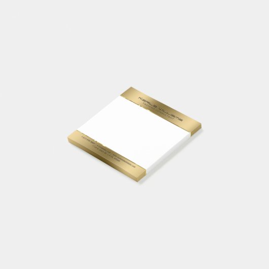 Minimalistisch modern glanzend faux goud post-it® notes (Schuin)