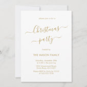 Minimalistisch Modern Gold Script Kerstfeest Kaart (Voorkant)